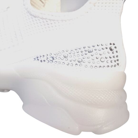 NEW! bebe Sneakers ANALIA 10 Crystals WHITE Rhinestones Embellished Luxe Fancy - Picture 5 of 16
